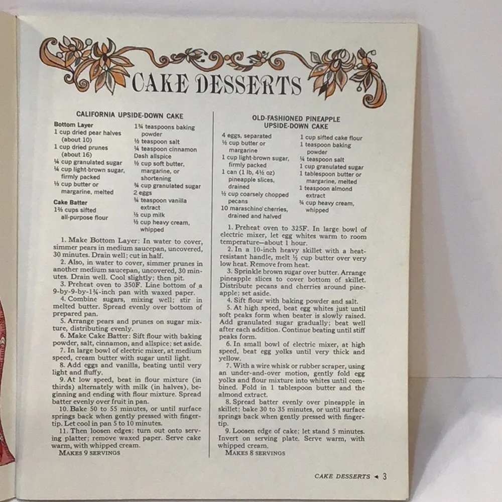 McCalls 1965 dessert recipes 65 page recipe book